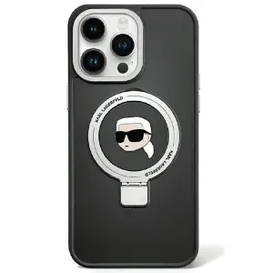 Karl Lagerfeld Ring Stand Karl Head MagSafe pouzdro pro iPhone 15 Plus / 14 Plus - černé