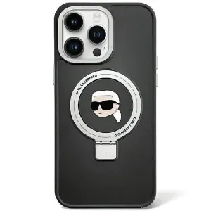 Karl Lagerfeld Ring Stand Karl Head MagSafe pouzdro pro iPhone 15 Pro Max - černé