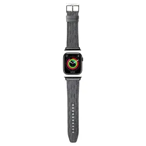 Řemínek Karl Lagerfeld Saffiano Monogram pro Apple Watch 38/40/41 mm - stříbrný