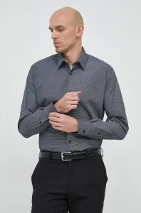 Košile Karl Lagerfeld černá barva, regular, s klasickým límcem #4872401
