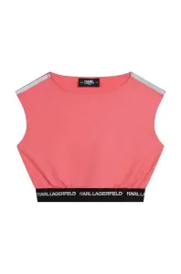 Dětská halenka Karl Lagerfeld růžová barva, hladká #5005630