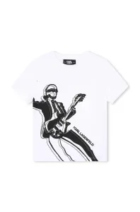 Dětské bavlněné tričko Karl Lagerfeld bílá barva, s potiskem #5684508