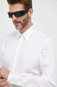 Košile Karl Lagerfeld bílá barva, regular, s klasickým límcem