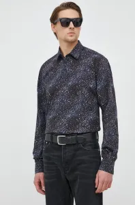 Košile Karl Lagerfeld černá barva, regular, s klasickým límcem #5797139
