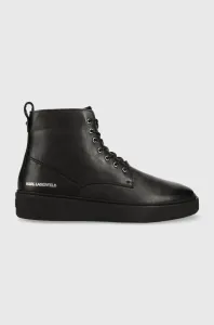 Kožené boty Karl Lagerfeld FLINT pánské, černá barva, KL53350 #6076634