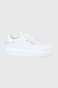 Kožené boty Karl Lagerfeld Kapri Mens bílá barva