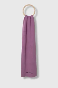 Šátek z vlněné směsi Karl Lagerfeld fialová barva, melanžový