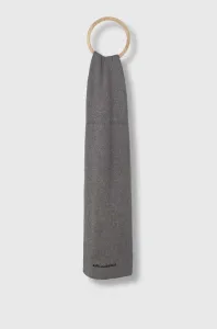 Šátek z vlněné směsi Karl Lagerfeld šedá barva, melanžový