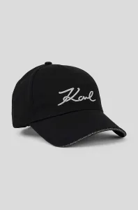 Bavlněná baseballová čepice Karl Lagerfeld černá barva, s aplikací #5410016
