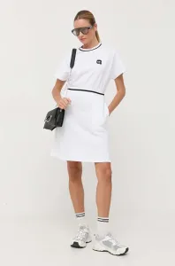 Bavlněné šaty Karl Lagerfeld bílá barva, mini #5637994