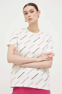 Bavlněné tričko Karl Lagerfeld béžová barva #6204338