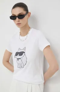 Bavlněné tričko Karl Lagerfeld bílá barva #5335210