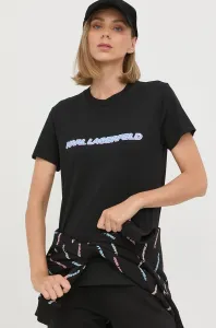 Bavlněné tričko Karl Lagerfeld černá barva #2032198