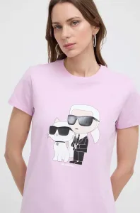 Bavlněné tričko Karl Lagerfeld růžová barva #6133058