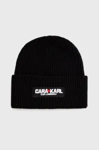 Čepice z vlněné směsi Karl Lagerfeld Karl Lagerfeld X Cara Delevingne , černá barva,