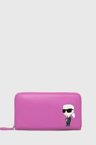 Kožená peněženka Karl Lagerfeld růžová barva #4075460