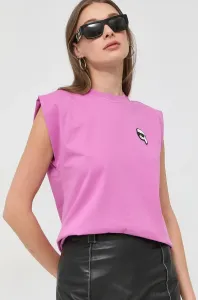Bavlněný top Karl Lagerfeld růžová barva #4075122