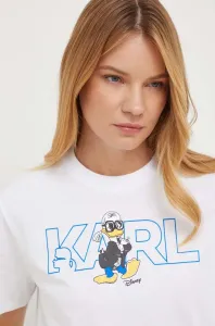 Bavlněné tričko Karl Lagerfeld x Disney bílá barva #4536909