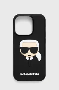 Karl Lagerfeld KLHCP14LKH3DBK Apple iPhone 14 Pro black hardcase 3D Rubber Karl`s Head