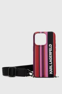 Karl Lagerfeld KLHCP14LSTSTP Apple iPhone 14 Pro hardcase pink Color Stripes Strap