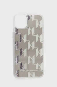 Karl Lagerfeld KLHCP14MLMNMS Apple iPhone 14 Plus hardcase silver Liquid Glitter Monogram