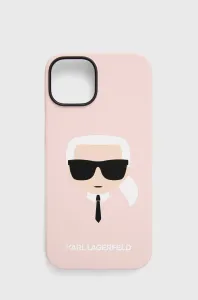 Karl Lagerfeld KLHMP14SSLKHLP Apple iPhone 14 hardcase light pink Silicone Karl`s Head Magsafe