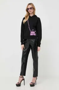 Mikina Karl Lagerfeld dámská, černá barva, s kapucí, s potiskem