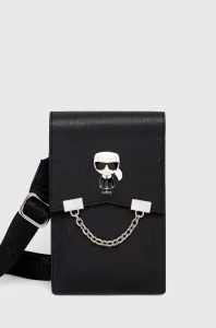 Pouzdro Karl Lagerfeld Saffiano Metal Ikonik Wallet Phone Bag Black
