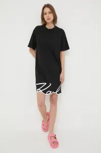 Bavlněné šaty Karl Lagerfeld černá barva, mini #4180176