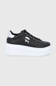 Kožené boty Karl Lagerfeld ANAKAPRI černá barva, na platformě #6068172