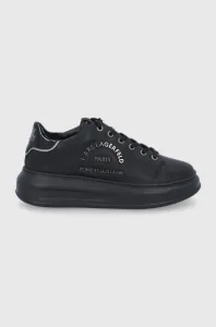 Kožené boty Karl Lagerfeld KAPRI černá barva, na platformě #5956242
