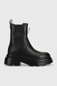 Kožené kotníkové boty Karl Lagerfeld Danton dámské, černá barva, na platformě #5333990