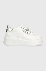 Kožené sneakers boty Karl Lagerfeld ANAKAPRI bílá barva, KL63576K