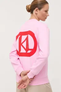 Mikina Karl Lagerfeld dámská, růžová barva, s potiskem