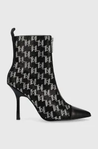 Nízké kozačky Karl Lagerfeld Sarabande dámské, černá barva, na podpatku