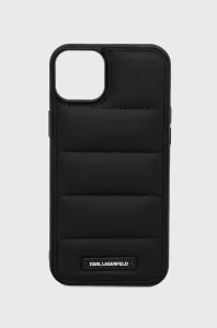 Pouzdro Karl Lagerfeld Quilted Puffy Metal Logo zadní kryt pro Apple iPhone 14 PLUS Black