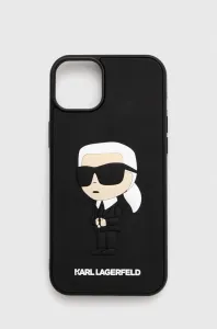 Gumové pouzdro Karl Lagerfeld Ikonik 3D pro iPhone 14 Plus - černé
