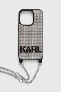 Obal na telefon Karl Lagerfeld Iphone 14 pro stříbrná barva