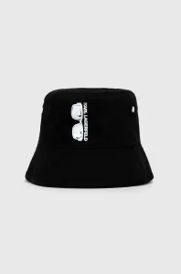 Oboustranný bavlněný klobouk Karl Lagerfeld černá barva, bavlněný #5638218