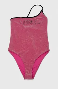 Plavky Karl Lagerfeld růžová barva, měkký košík