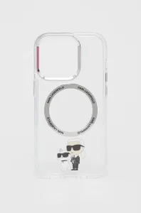 Pouzdro Karl Lagerfeld MagSafe IML Karl and Choupette NFT pro Apple iPhone 14 Pro, transparentní