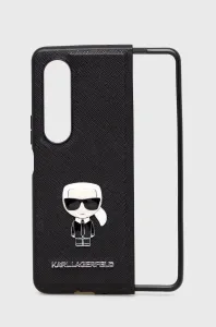 Karl Lagerfeld KLHCZFD4IKMSBK Samsung Galaxy Z Fold 4 black book Saffiano Ikonik Metal
