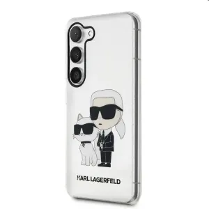 Pouzdro Karl Lagerfeld IML Glitter Karl and Choupette NFT pro Samsung Galaxy S23, transparentní