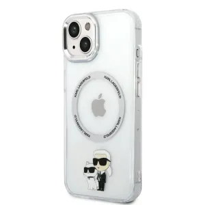 Pouzdro Karl Lagerfeld MagSafe IML Karl and Choupette NFT pro Apple iPhone 14, transparentní