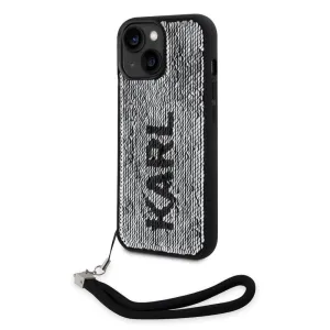 Pouzdro Karl Lagerfeld Sequins Reversible zadní kryt pro Apple iPhone 14 Black/Silver