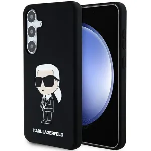 Zadní kryt Karl Lagerfeld Liquid Silicone Ikonik NFT pro Samsung Galaxy S24, černý