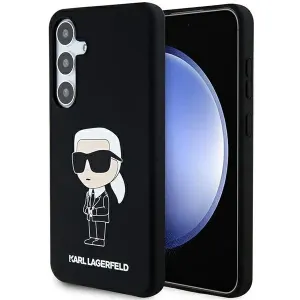Zadní kryt Karl Lagerfeld Liquid Silicone Ikonik NFT pro Samsung Galaxy S24 Plus, černý