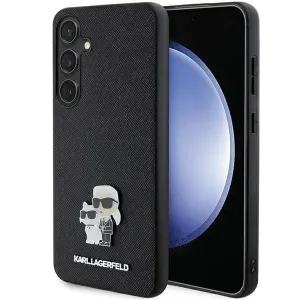 Zadní kryt Karl Lagerfeld PU Saffiano Metal Karl and Choupette pre Samsung Galaxy S24 Plus, černý