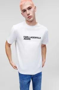 Bavlněné tričko Karl Lagerfeld Jeans bílá barva, s potiskem #5491635