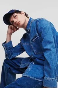 Džínová košile Karl Lagerfeld Jeans pánská, regular, s klasickým límcem
